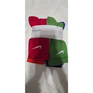 Nike Everyday Plus Crew Socks 6-Pack Multicolor Dri-Fit Mens Women’s Size M